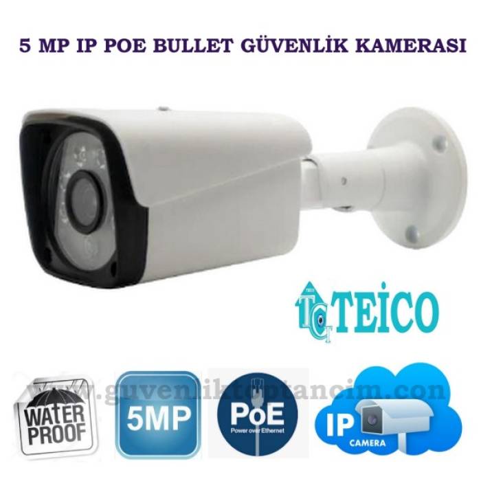 5 MP Ip Metal Kasa Bullet Güvenlik Kamerası Teico-3506