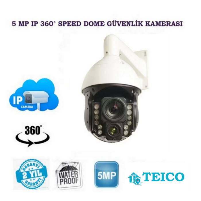 5 Mp IP Speed Dome 360 Derece PTZ Mobese Güvenlik Kamerası Teico-3005