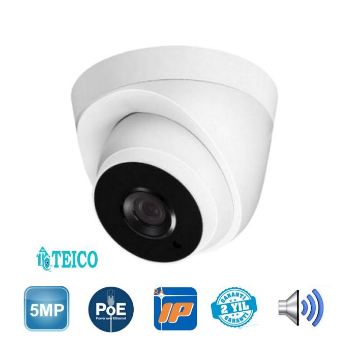 5 MP IP Poe Sesli Büyük Kasa Dome Güvenlik Kamerası Teico-3650