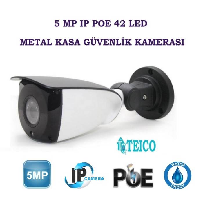 5 MP Ip Poe Metal Kasa Bullet Güvenlik Kamerası Teico-3542