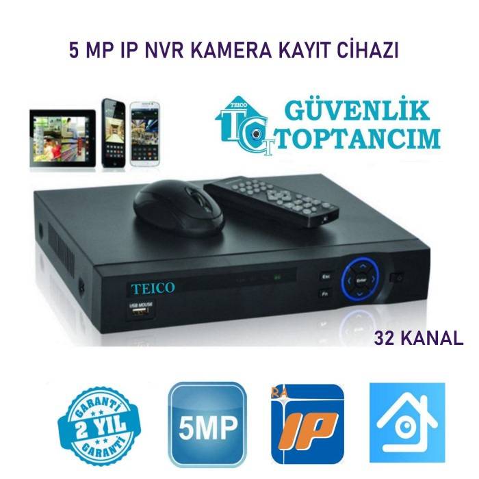 5 MP 32 Kanal IP Kamera Kayıt Cihazı  NVR Teico-9532