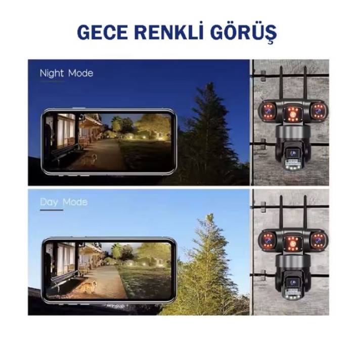 2 Kameralı Full Hd Yapay Zekalı Wifi Kablosuz Hareket Takipli Alarmlı Solar Güvenlik Kamerası Teico-4162