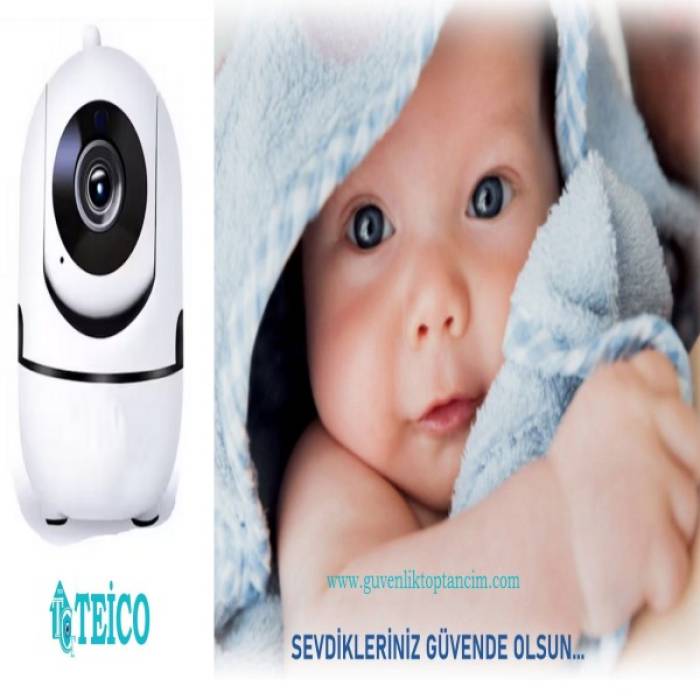 2 MP 360 Derece Kablosuz Bebek Kamerası Wifi Sesli Tek Anten Teico-4202
