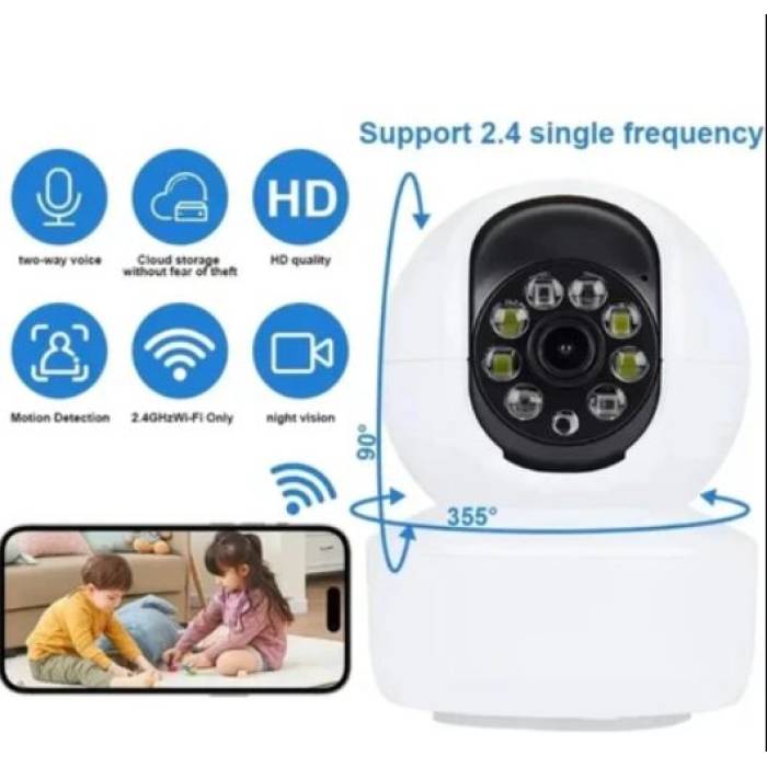 3 MP 360 Derece Kablosuz Renkli Sesli Wifi Bebek Kamerası Teico-4830