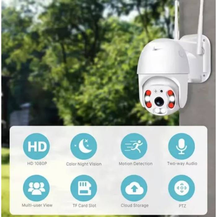 2 MP Mini Speed Dome Dış Ortam Wifi Warm Led Renkli Güvenlik Kamerası Teico-4002