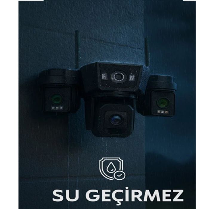 3 Kameralı 4G Hareket Takipli 6 Mp Full HD Alarmlı Solar Güvenlik Kamerası Teico-4263