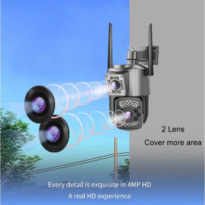 4 MP 4G SİM KARTLI Mini Speed Dome PTZ Dış Ortam Güvenlik Kamerası Teico-4124
