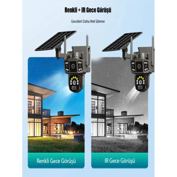 6 MP Güneş Enerjili Speed Dome PTZ Dış Ortam Solar Güvenlik Kamerası Teico-4160