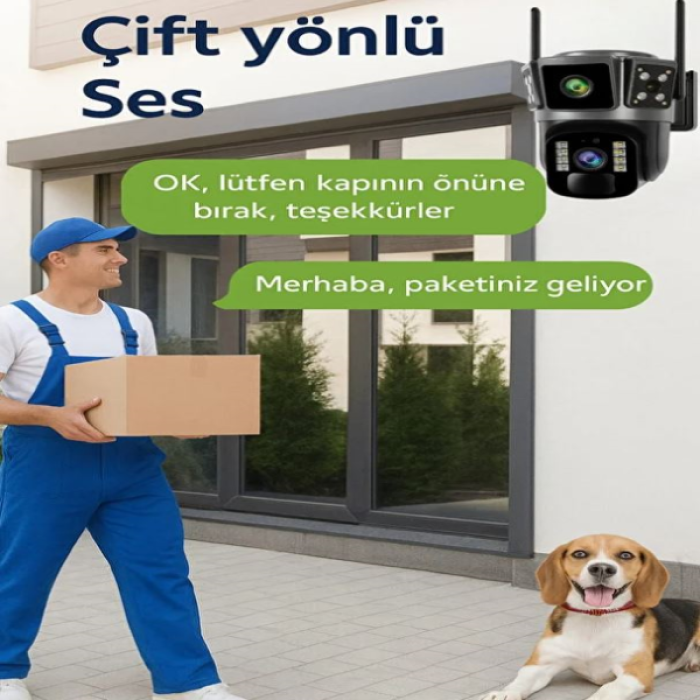 2 Kameralı 4g Sim Kartlı Solar Güneş Enerjili Full Hd Güvenlik Kamerası-4343