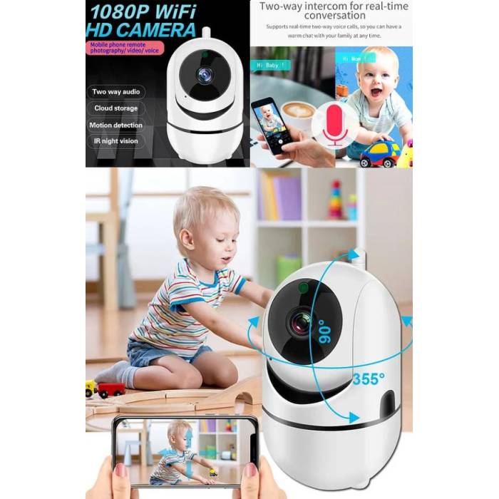 2 MP 360 Derece Kablosuz Bebek Kamerası Wifi Sesli Tek Anten Teico-4202