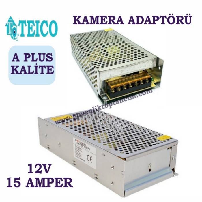 12V 15 Amper A Plus Kalite Metal Kamera Adaptörü Teico-5215A