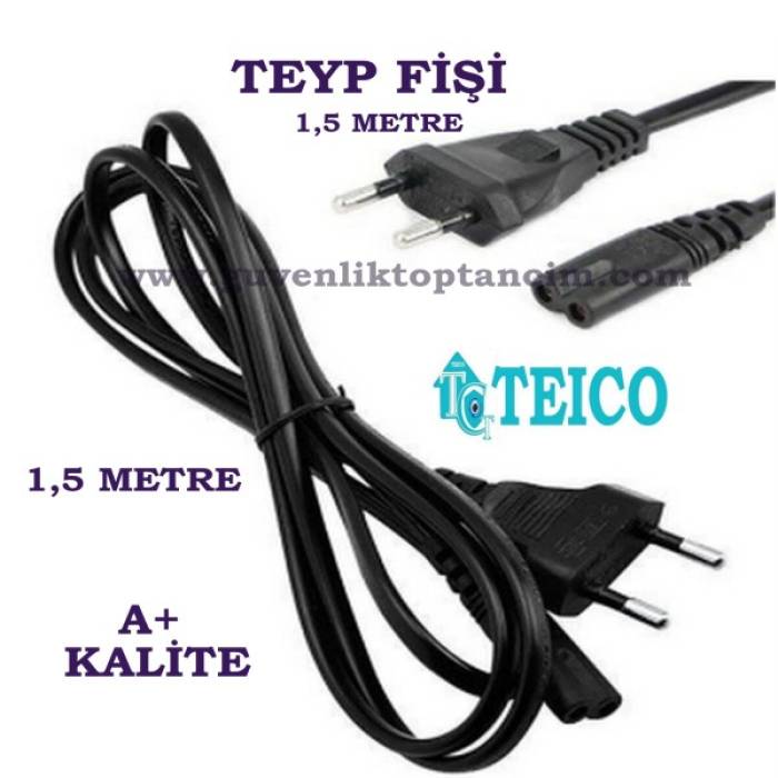 1,5 Metre Teico A+ Teyp Fişi Güç Kablosu Teico-5815