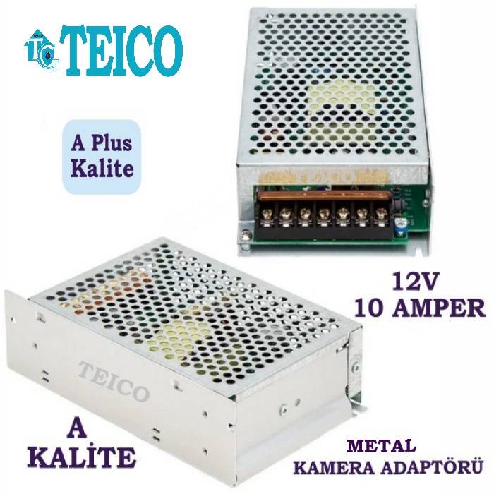 12V 10 Amper A Plus Kalite Metal Kamera Adaptörü Teico-5210A