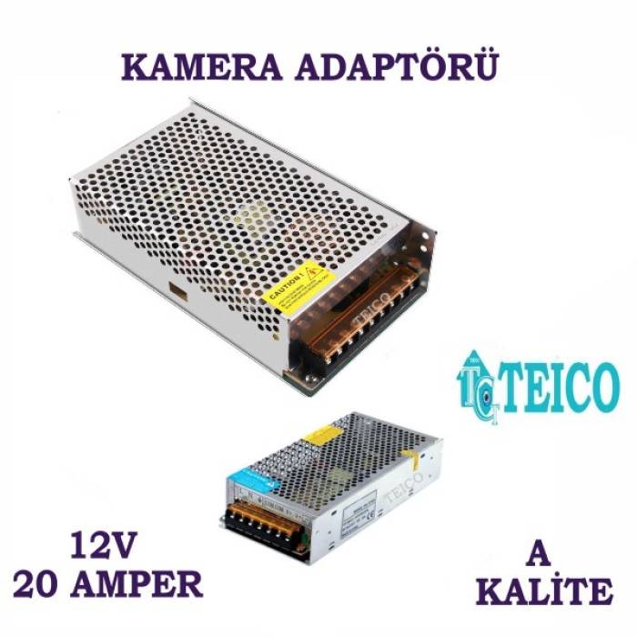 12V 20 Amper Metal Kamera Adaptörü Teico-5220