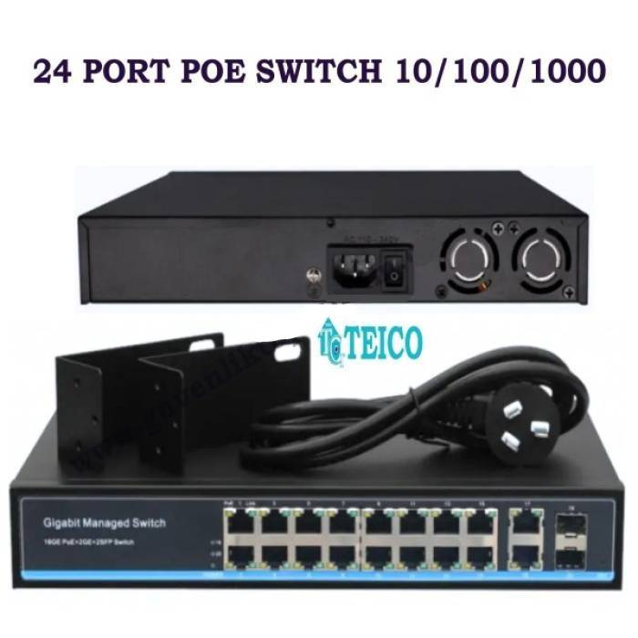 24 Port Gigabit Poe Switch 10/100/1000 24+2 Teico-5124