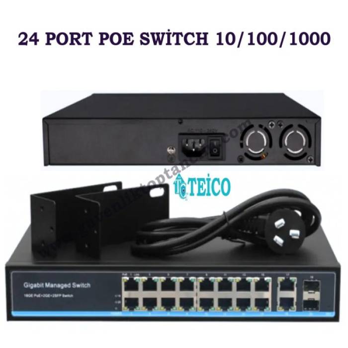 24 Port Gigabit Poe Switch 10/100/1000 24+2 Teico-5124