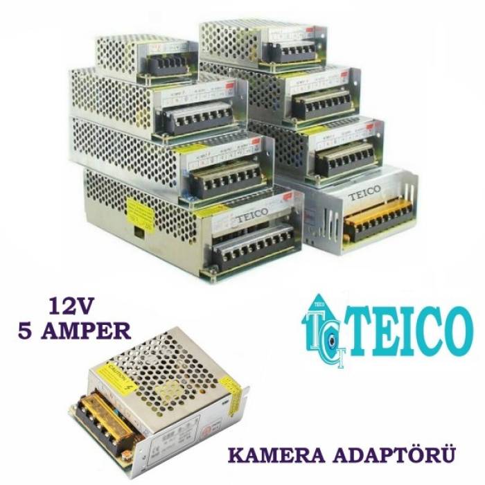 12V 5 Amper Metal Kamera Adaptörü Teico-5205