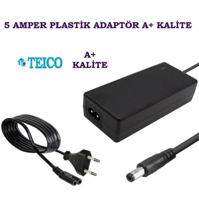 12V 5 Amper Plastik Switch Kamera Adaptörü A+ Kalite Teico-5556