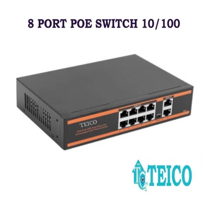 8 Port Poe Switch 10/100 8+2 Teico-5108