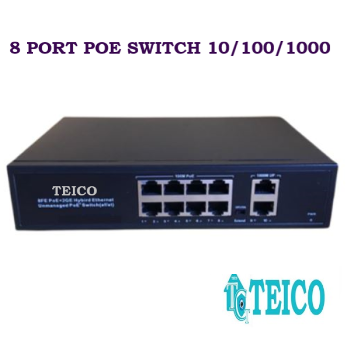 8 Port Poe Gigabit Switch 8 PORT 10/100 2 PORT 10/100/1000 Teico-5108G