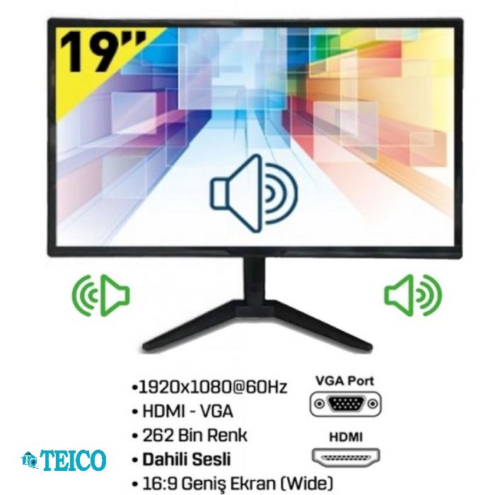 19' Inc Monitör Hdmi Girişli Sesli TEICO-5190