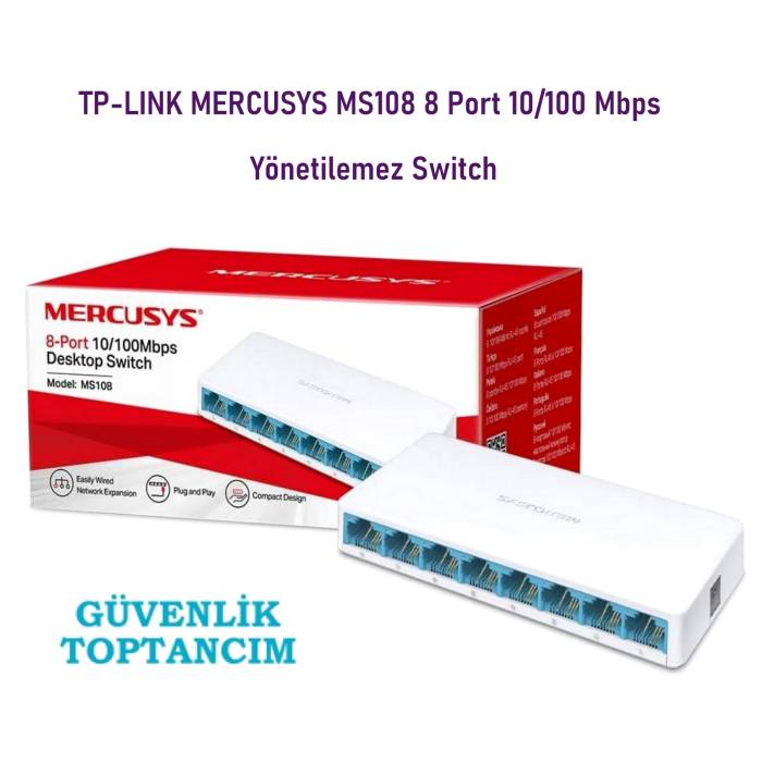 TP-LINK MERCUSYS MS108 8 Port 10/100 Mbps Yönetilemez Switch