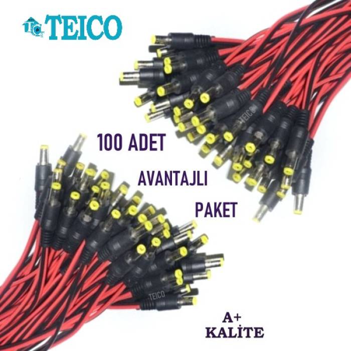 Power Jack Kablo 100 Adet Avantajlı Paket Teico-50100
